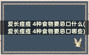 爱长痘痘 4种食物要忌口什么(爱长痘痘 4种食物要忌口哪些)